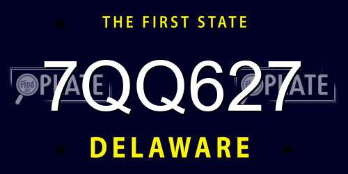 7QQ627 Delaware License Plate