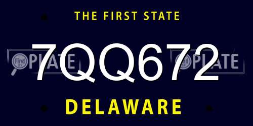 7QQ672 Delaware License Plate