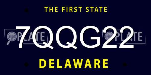 7QQG22 Delaware License Plate