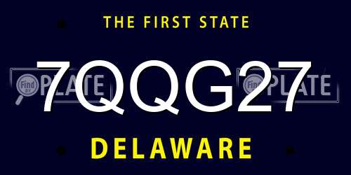 7QQG27 Delaware License Plate