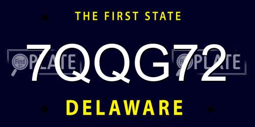 7QQG72 Delaware License Plate