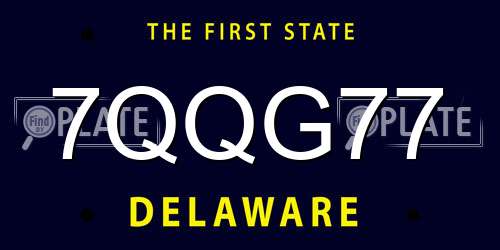 7QQG77 Delaware License Plate