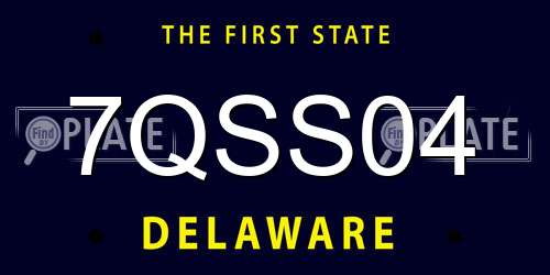 7QSS04 Delaware License Plate