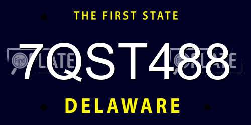 7QST488 Delaware License Plate