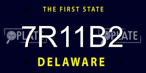 7R11B2 Delaware License Plate