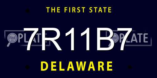 7R11B7 Delaware License Plate