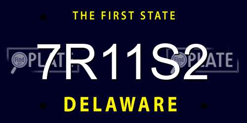7R11S2 Delaware License Plate