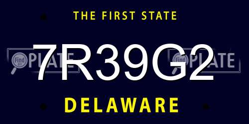 7R39G2 Delaware License Plate