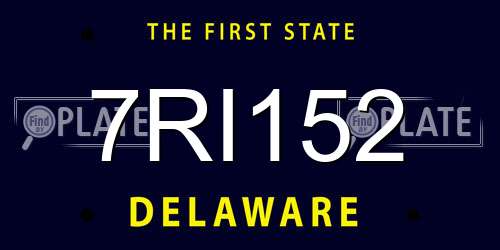 7RI152 Delaware License Plate