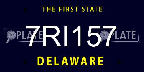 7RI157 Delaware License Plate