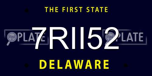 7RII52 Delaware License Plate