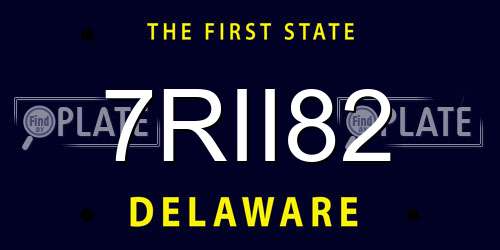 7RII82 Delaware License Plate