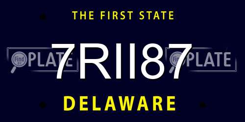 7RII87 Delaware License Plate
