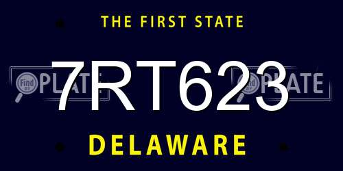 7RT623 Delaware License Plate