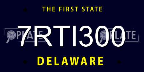 7RTI300 Delaware License Plate