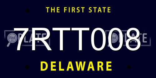 7RTT008 Delaware License Plate