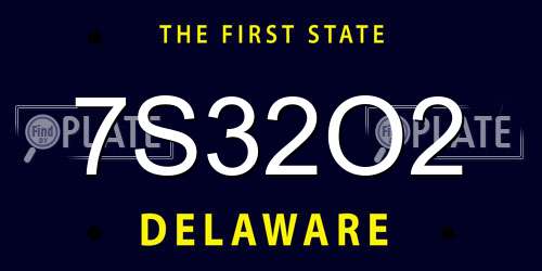7S32O2 Delaware License Plate