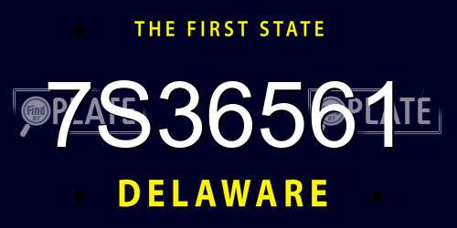 7S36561 Delaware License Plate