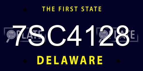 7SC4128 Delaware License Plate