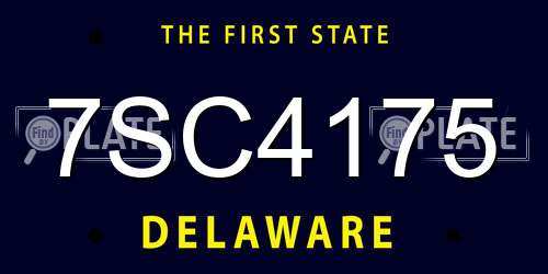7SC4175 Delaware License Plate