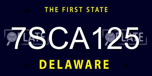 7SCA125 Delaware License Plate