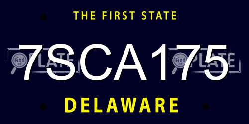 7SCA175 Delaware License Plate
