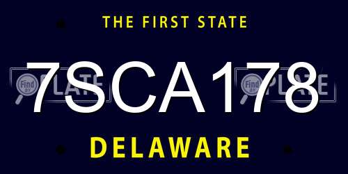 7SCA178 Delaware License Plate