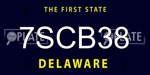 7SCB38 Delaware License Plate
