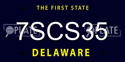 7SCS35 Delaware License Plate