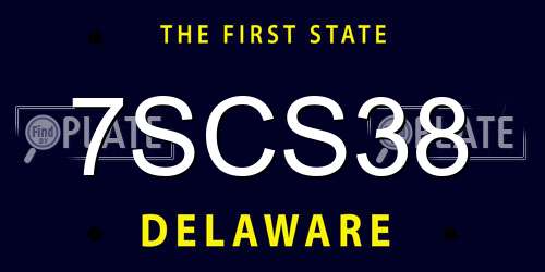 7SCS38 Delaware License Plate
