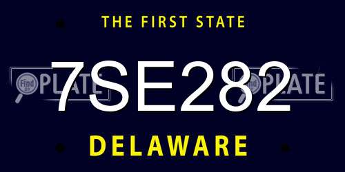 7SE282 Delaware License Plate