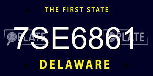 7SE6861 Delaware License Plate