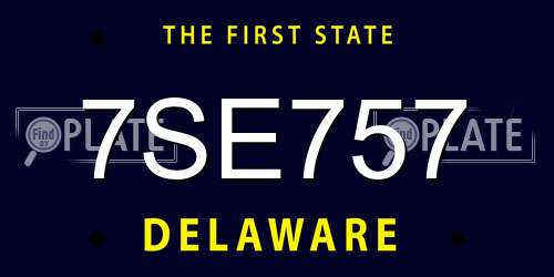 7SE757 Delaware License Plate