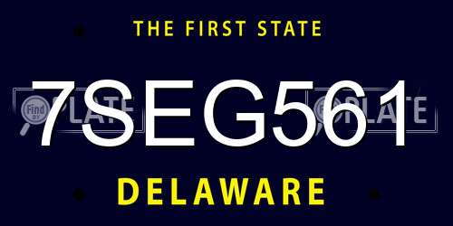 7SEG561 Delaware License Plate