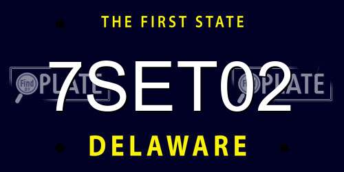 7SET02 Delaware License Plate