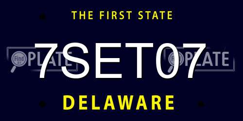 7SET07 Delaware License Plate