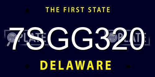 7SGG320 Delaware License Plate