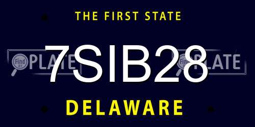 7SIB28 Delaware License Plate