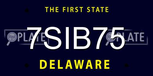 7SIB75 Delaware License Plate