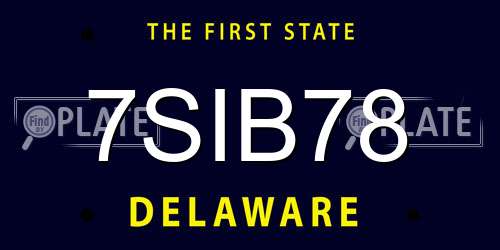 7SIB78 Delaware License Plate