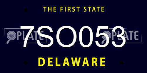 7SO053 Delaware License Plate