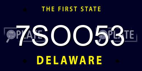 7SOO53 Delaware License Plate