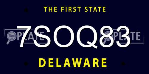 7SOQ83 Delaware License Plate