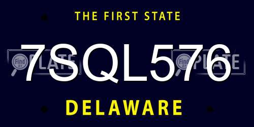 7SQL576 Delaware License Plate