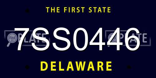 7SS0446 Delaware License Plate