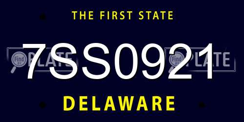 7SS0921 Delaware License Plate