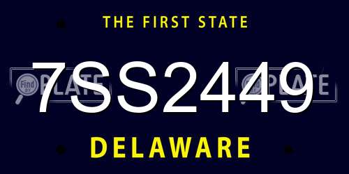 7SS2449 Delaware License Plate