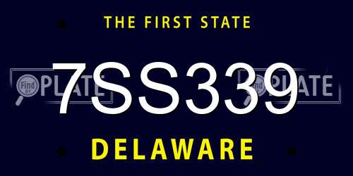 7SS339 Delaware License Plate