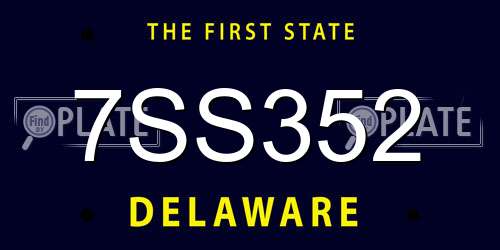 7SS352 Delaware License Plate