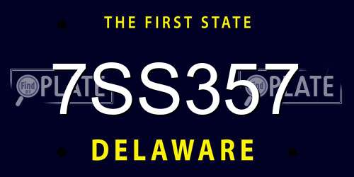 7SS357 Delaware License Plate